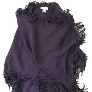 Coldwater Creek Soft looped fringed wrap scarf in dark purple color